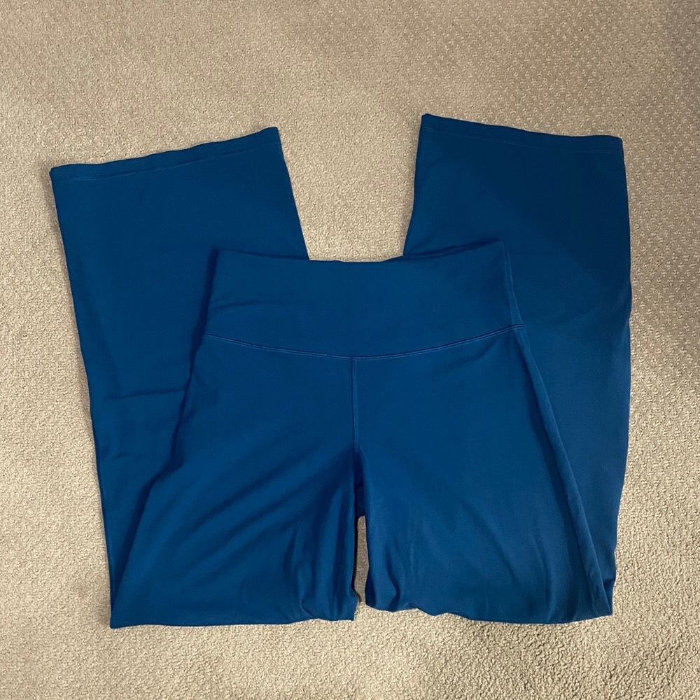 Athleta Elation Wide-Legged Blue Yoga Pants